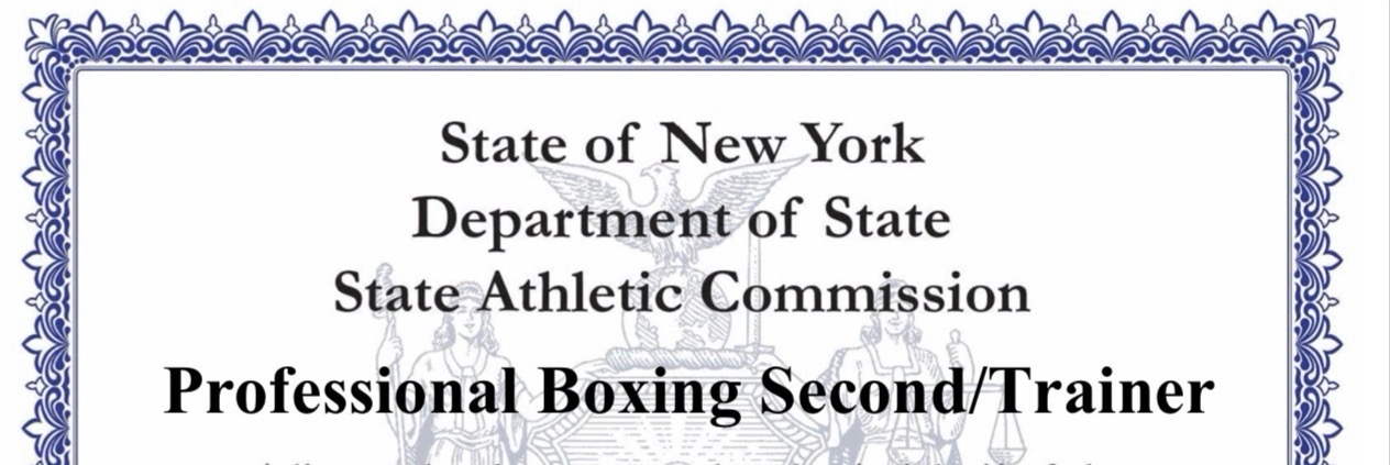 NY State Athletic Commission — Professional Boxing Second/Trainer